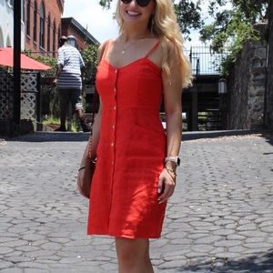 Linen Button Front Dress